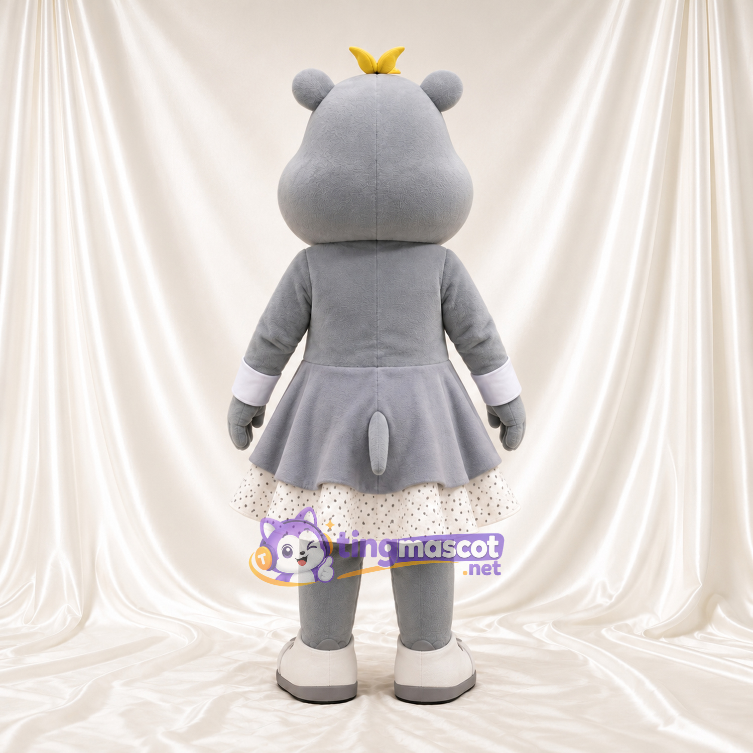 Costume de mascotte Hippopotame – gris – Robe (gris) Costume de mascotte Hippopotame – gris – Robe (gris)