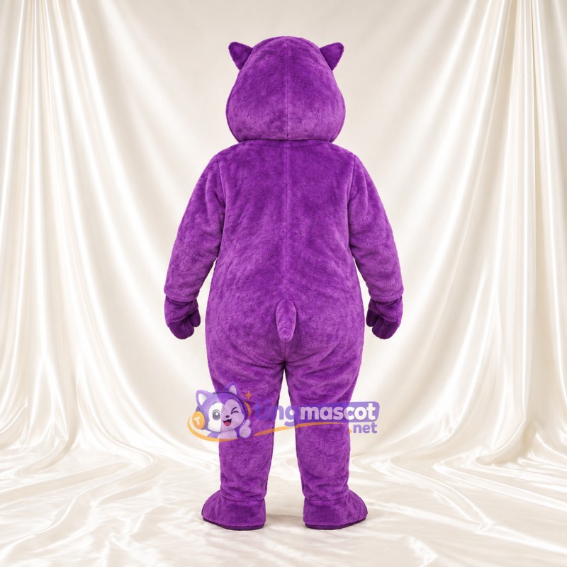 Costume de mascotte Hippopotame – violet – Petites oreilles rondes; Museau rond Costume de mascotte Hippopotame – violet – Petites oreilles rondes; Museau rond