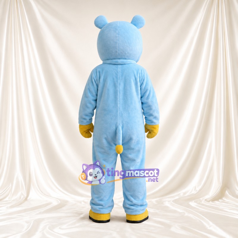 Costume de mascotte Hippopotame – bleu – Gants (jaune); Sabots (jaune) Costume de mascotte Hippopotame – bleu – Gants (jaune); Sabots (jaune)