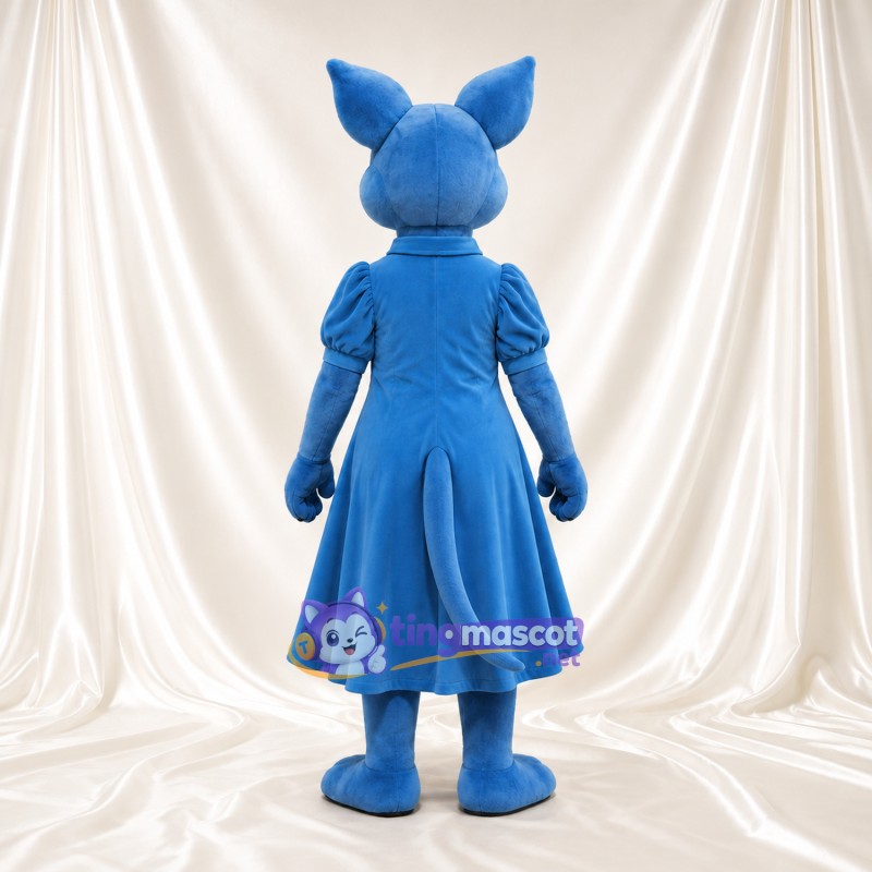 Blue Kangaroo Mascot Costume - Blue Dress, Puffed Sleeves and Ruffled Collar Blue Kangaroo Mascot Costume - Blue Dress, Puffed Sleeves and Ruffled Collar