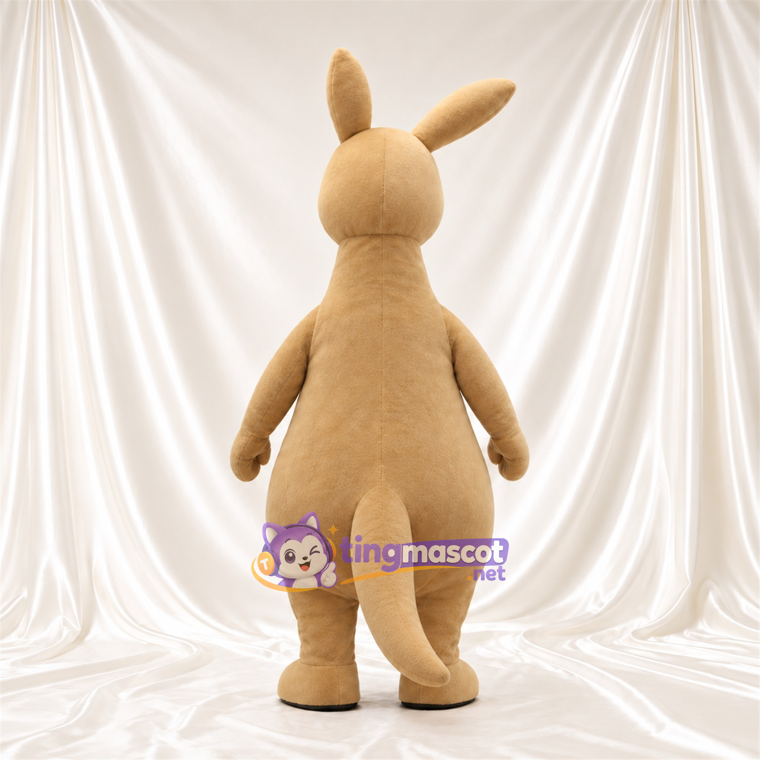 Tan Kangaroo Mascot Costume - Joey in Pouch and Large Front Pouch Tan Kangaroo Mascot Costume - Joey in Pouch and Large Front Pouch