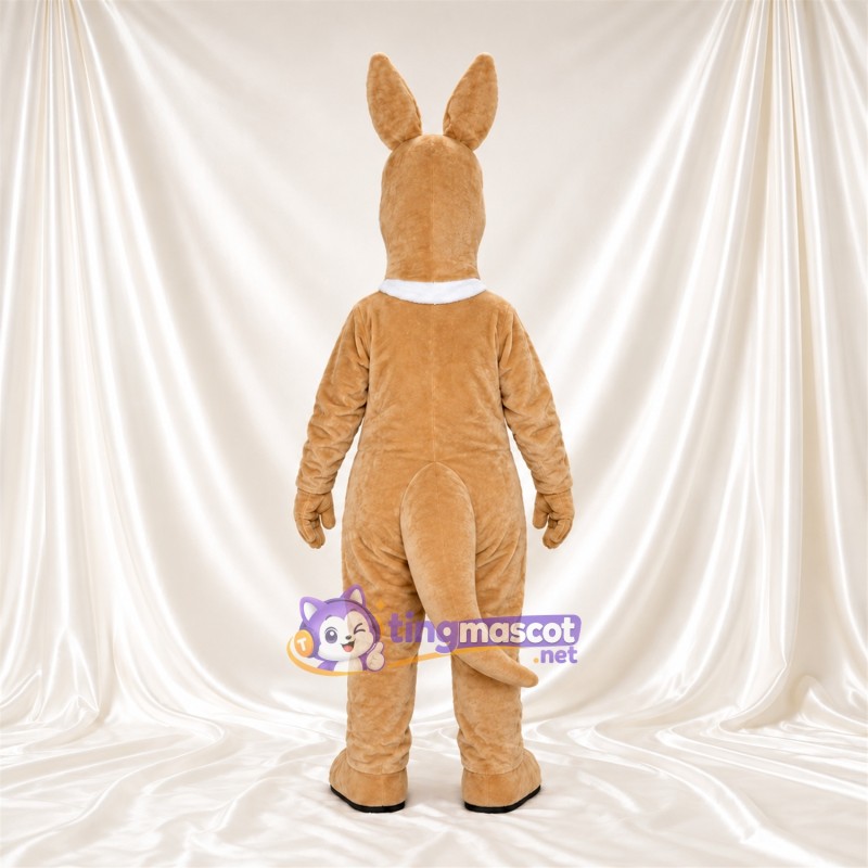 Costume de mascotte Kangourou – brun clair – Chemise (blanc) Costume de mascotte Kangourou – brun clair – Chemise (blanc)