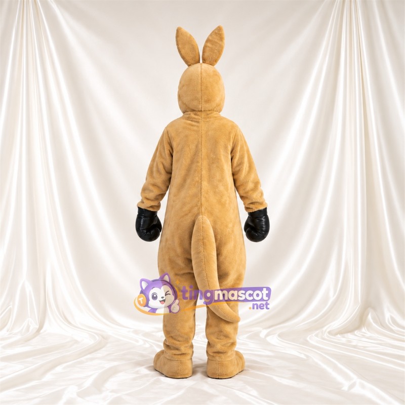 Costume de mascotte Kangourou – brun clair – Gants; Short (blanc) Costume de mascotte Kangourou – brun clair – Gants; Short (blanc)