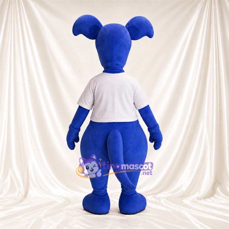 Blue Kangaroo Mascot Costume - White Shirt, Floppy Ears and Black Nose Blue Kangaroo Mascot Costume - White Shirt, Floppy Ears and Black Nose