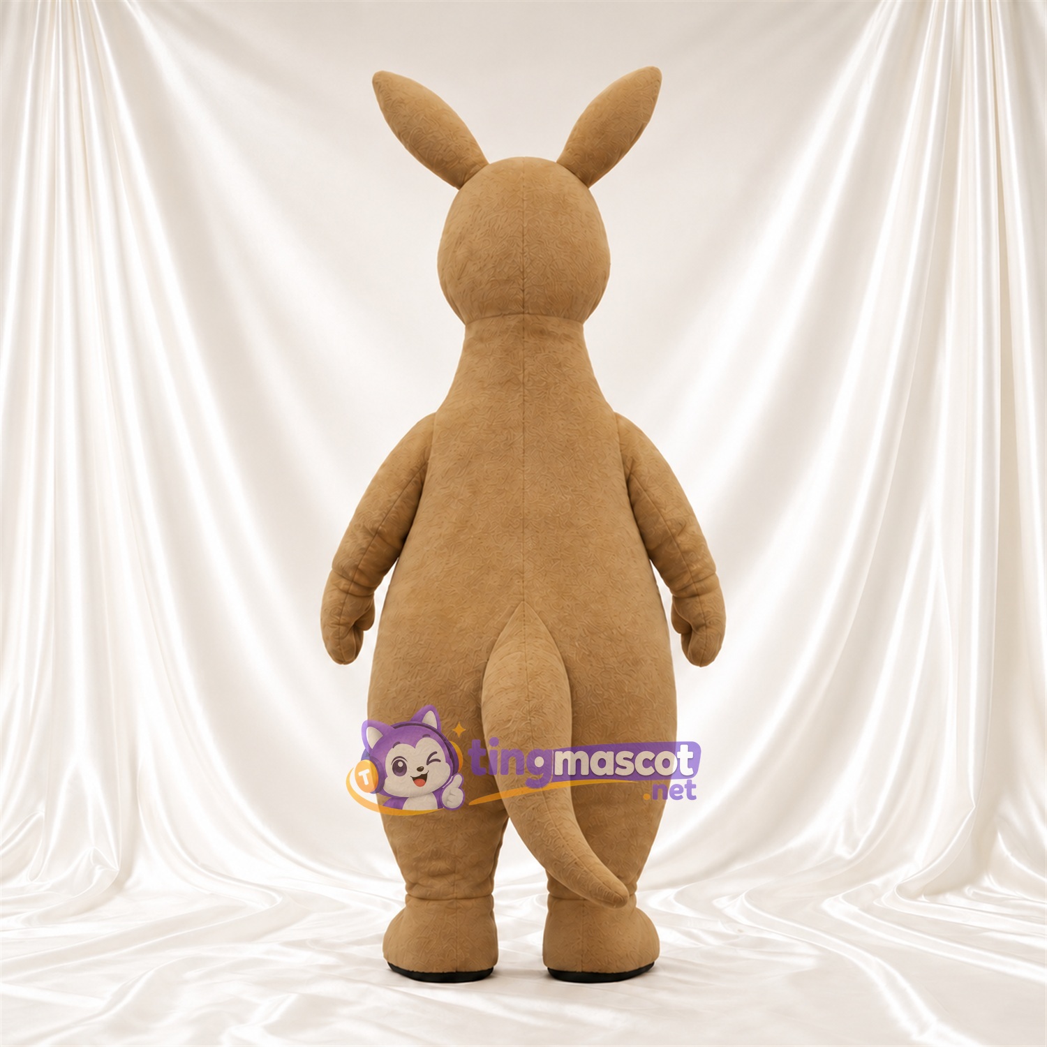 Tan Kangaroo Mascot Costume - Joey in Pouch and Large Front Pouch Tan Kangaroo Mascot Costume - Joey in Pouch and Large Front Pouch