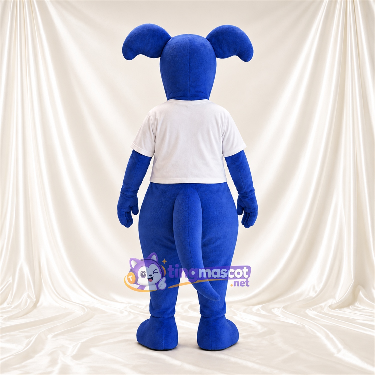 Blue Kangaroo Mascot Costume - White Shirt, Floppy Ears and Long Tail Blue Kangaroo Mascot Costume - White Shirt, Floppy Ears and Long Tail