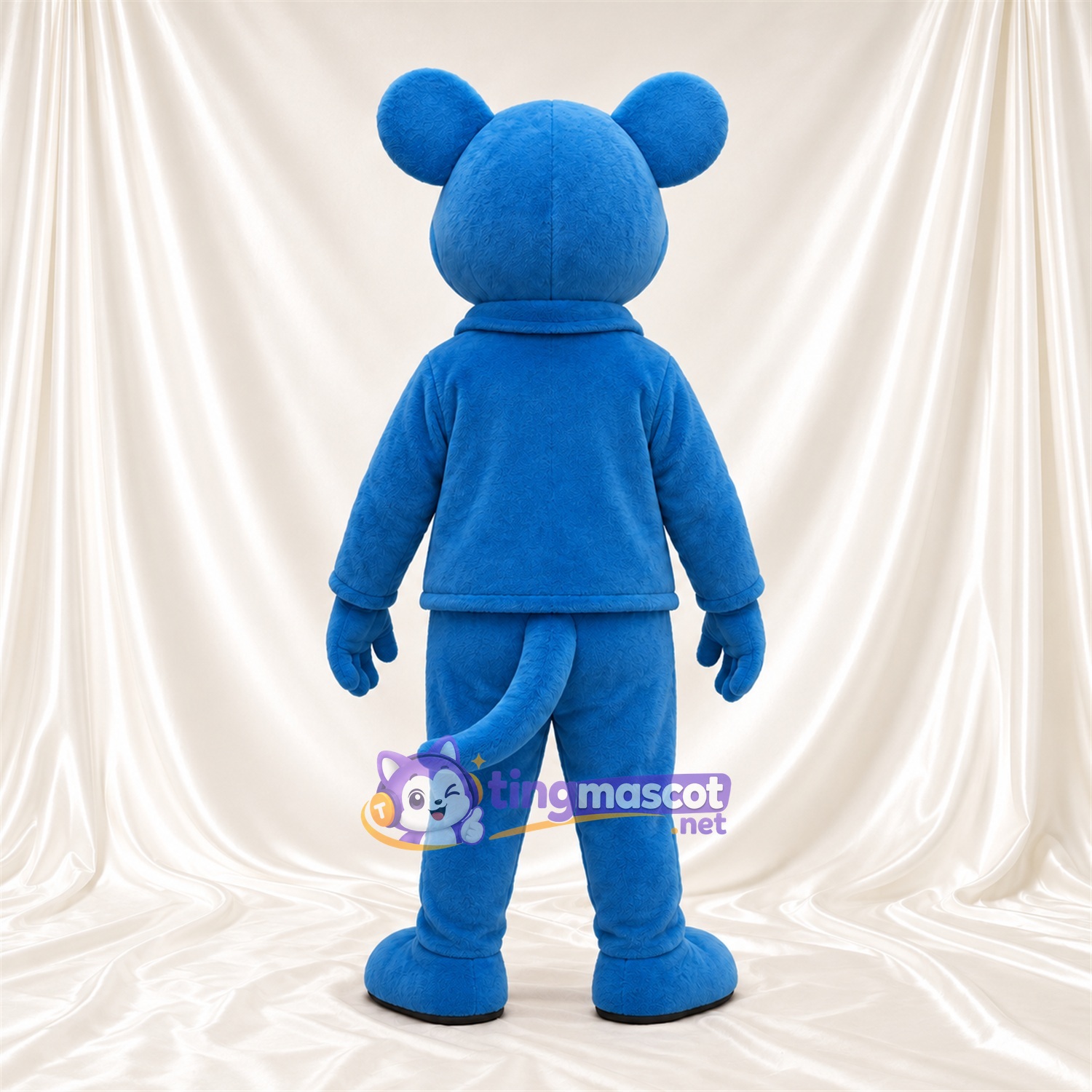 Blue Mouse Mascot Costume - Blue Jacket and White Belly Blue Mouse Mascot Costume - Blue Jacket and White Belly