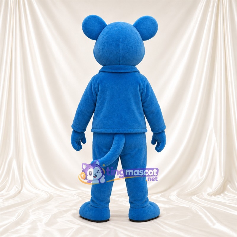 Blue Mouse Mascot Costume - Blue Jacket and White Belly Blue Mouse Mascot Costume - Blue Jacket and White Belly
