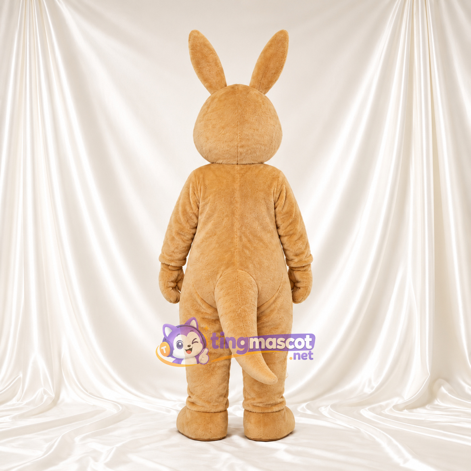 Costume de mascotte Lapin – brun clair – Ventre (crème); Longues oreilles Costume de mascotte Lapin – brun clair – Ventre (crème); Longues oreilles