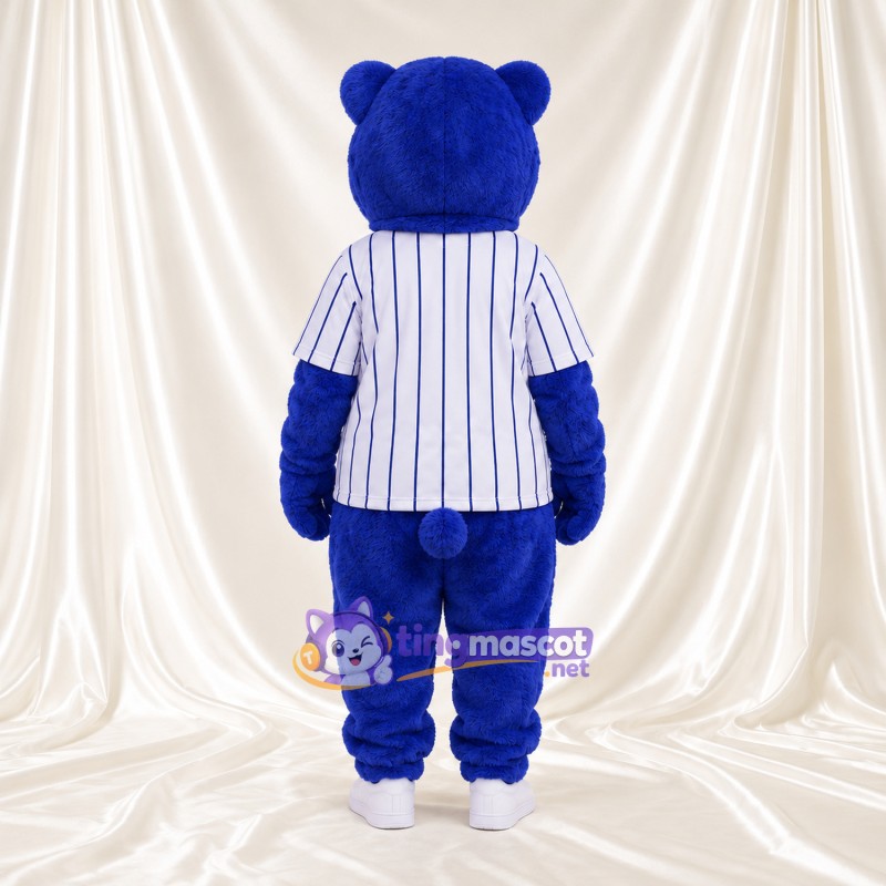 Maskottchenkostüm Bär – blau – Baseballtrikot Maskottchenkostüm Bär – blau – Baseballtrikot