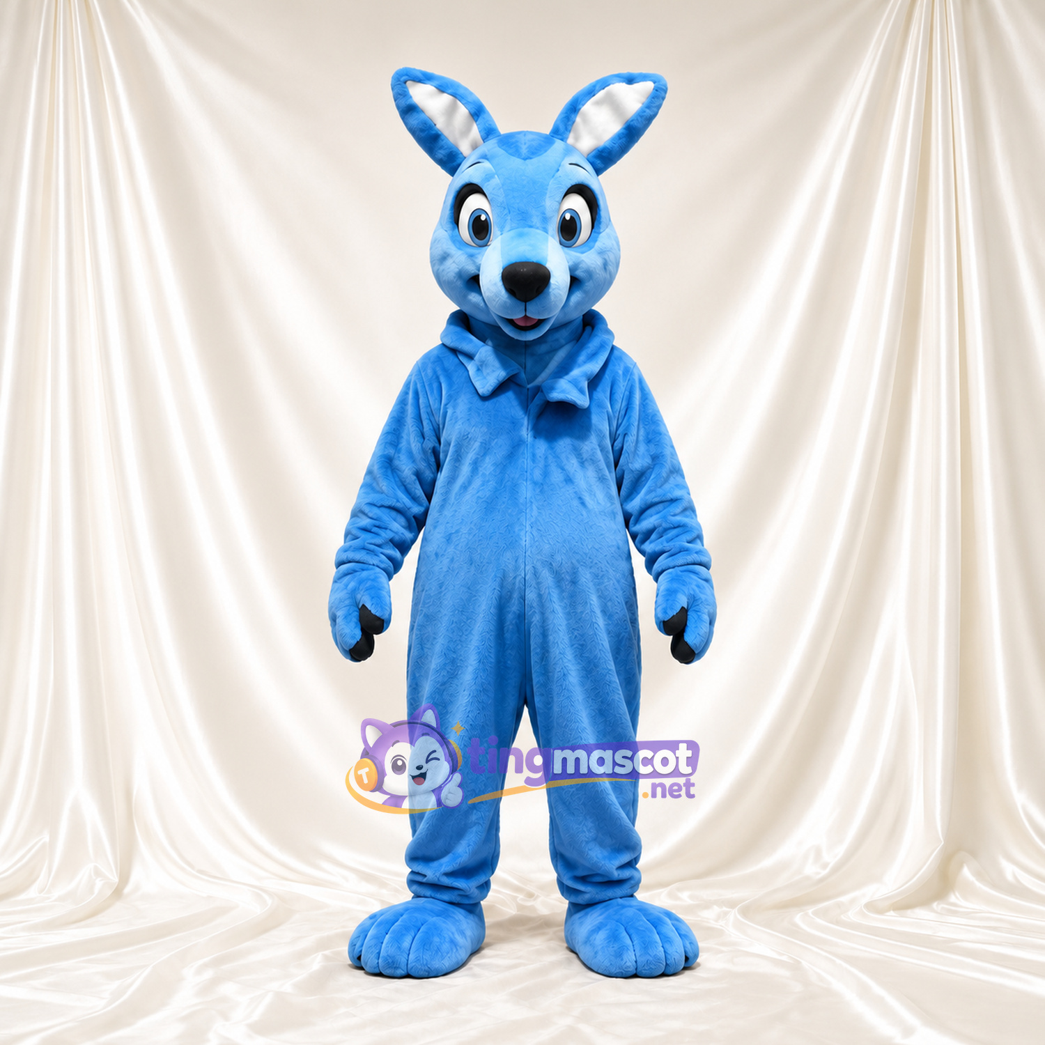 Blue Kangaroo Mascot Costume - Blue Jumpsuit Blue Kangaroo Mascot Costume - Blue Jumpsuit