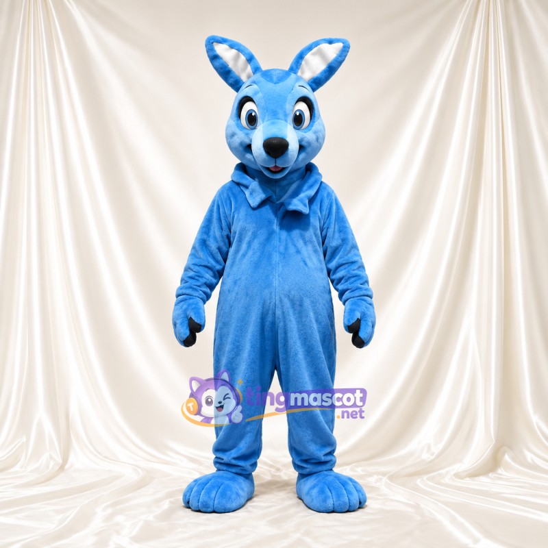 Blue Kangaroo Mascot Costume - Blue Jumpsuit Blue Kangaroo Mascot Costume - Blue Jumpsuit