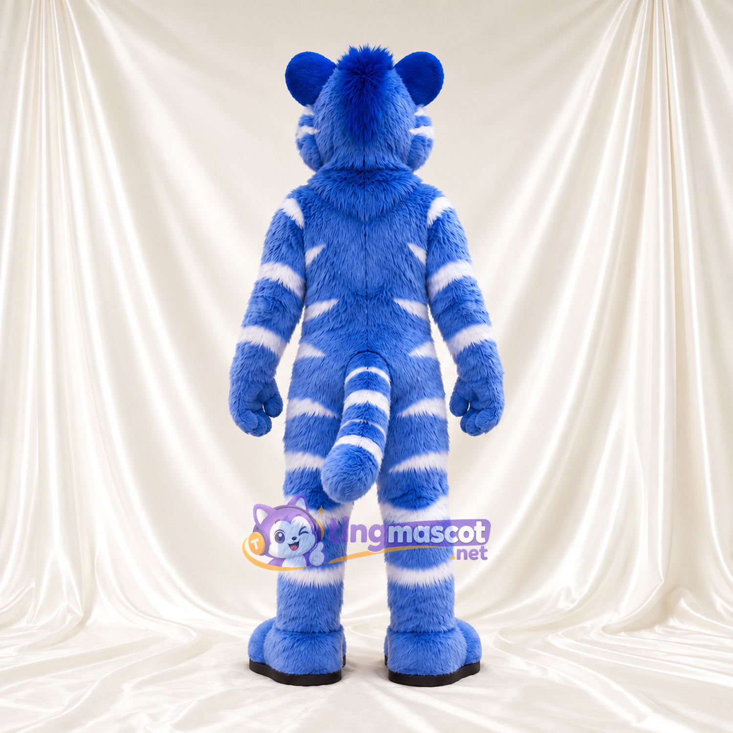 Blue and White Tiger Mascot Costume Blue and White Tiger Mascot Costume