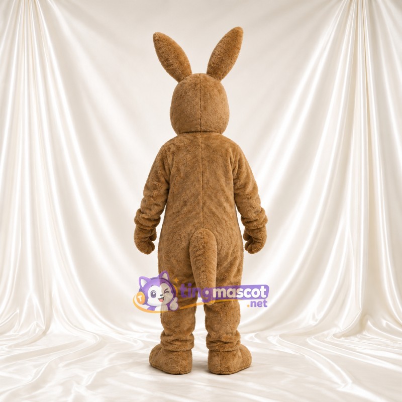 Costume de mascotte Kangourou – marron – Poche ventrale (blanc) Costume de mascotte Kangourou – marron – Poche ventrale (blanc)