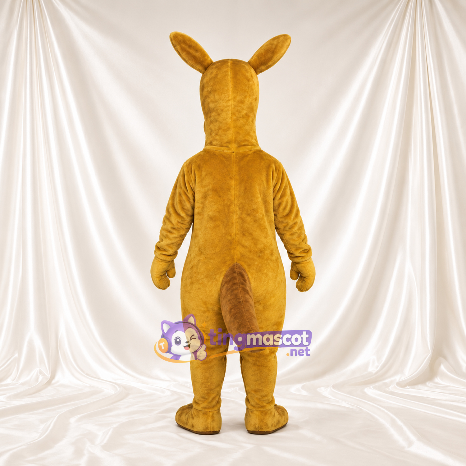 Costume de mascotte Kangourou – marron – Poche ventrale; Sourcils relevés Costume de mascotte Kangourou – marron – Poche ventrale; Sourcils relevés