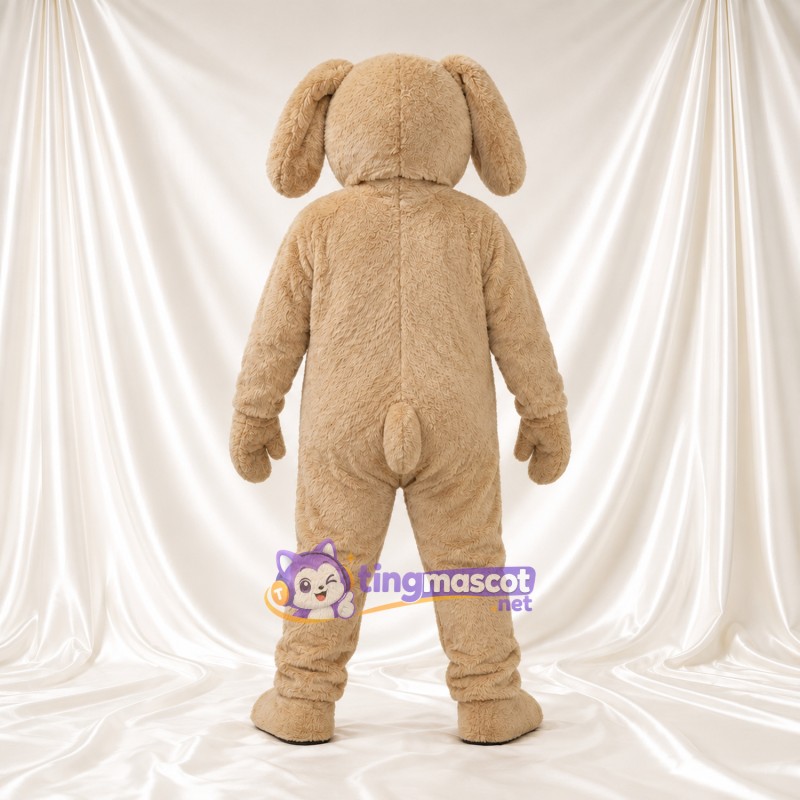 Beige Dog Mascot Costume - Floppy Ears and White Muzzle Beige Dog Mascot Costume - Floppy Ears and White Muzzle