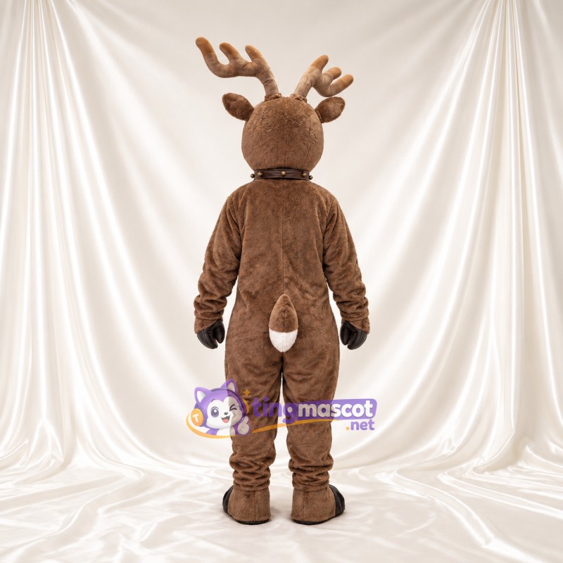 Costume de mascotte Cerf – marron – Nez (rouge); Col (noir) Costume de mascotte Cerf – marron – Nez (rouge); Col (noir)