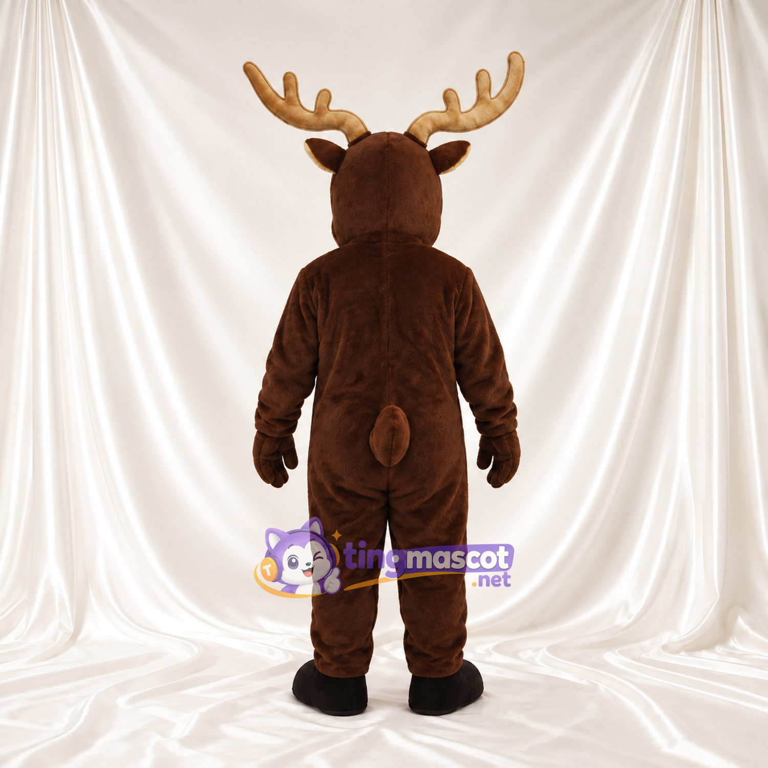 Costume de mascotte Cerf – marron – Torse (crème); Bois Costume de mascotte Cerf – marron – Torse (crème); Bois