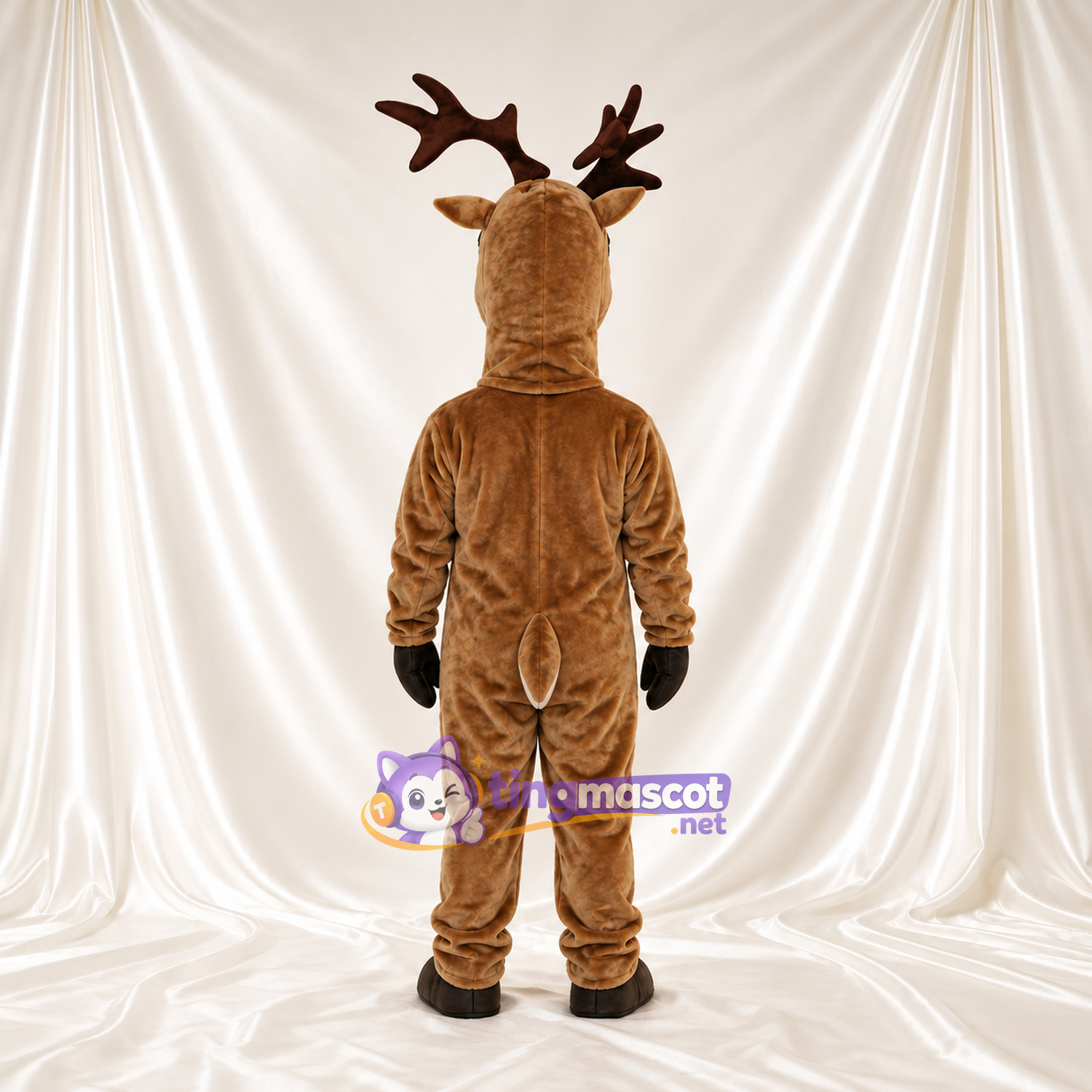 Brown Deer Mascot Costume - Brown Antlers and Black Gloves Brown Deer Mascot Costume - Brown Antlers and Black Gloves