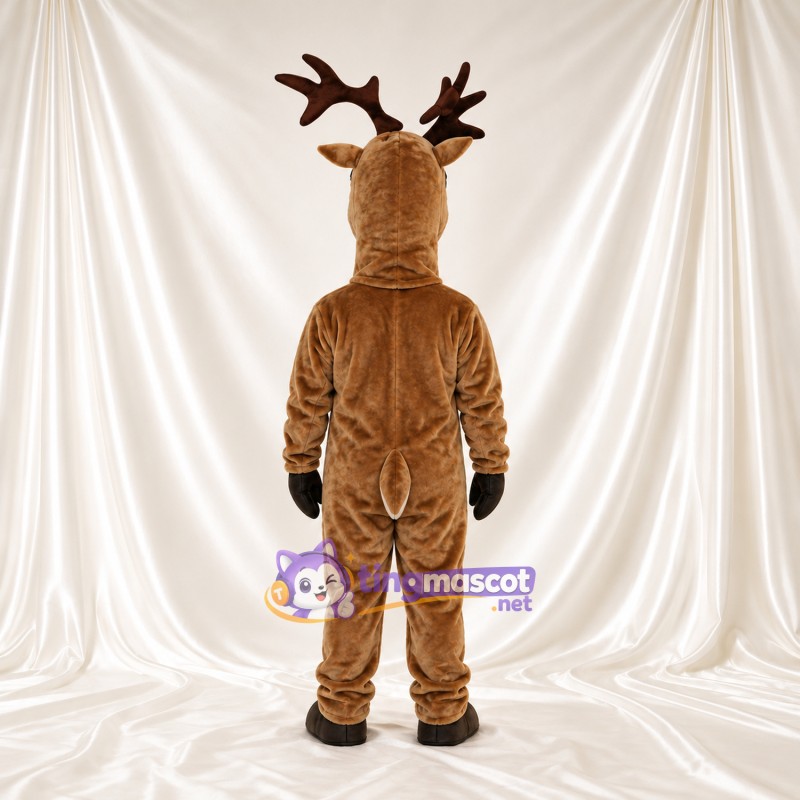 Brown Deer Mascot Costume - Brown Antlers and Black Gloves Brown Deer Mascot Costume - Brown Antlers and Black Gloves