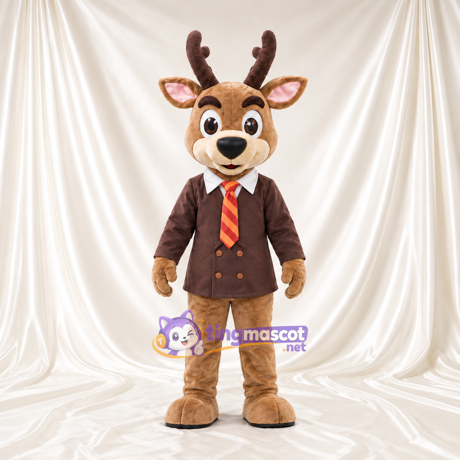 Costume de mascotte Cerf – marron – Veste (marron); Cravate Costume de mascotte Cerf – marron – Veste (marron); Cravate