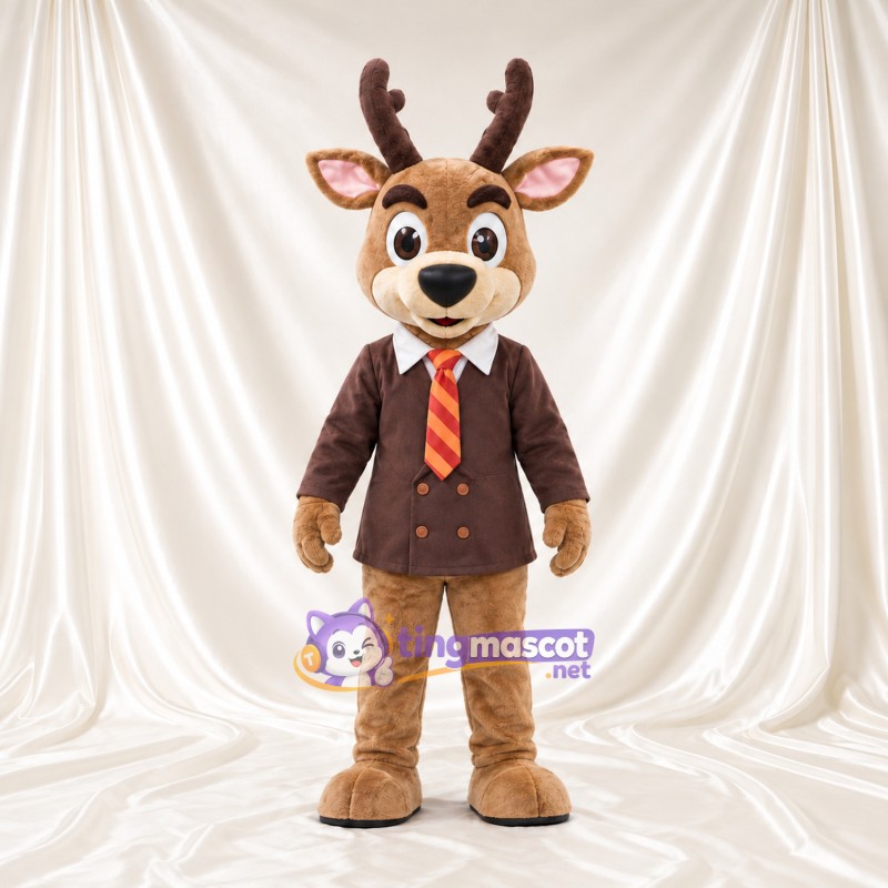 Costume de mascotte Cerf – marron – Veste (marron); Cravate Costume de mascotte Cerf – marron – Veste (marron); Cravate