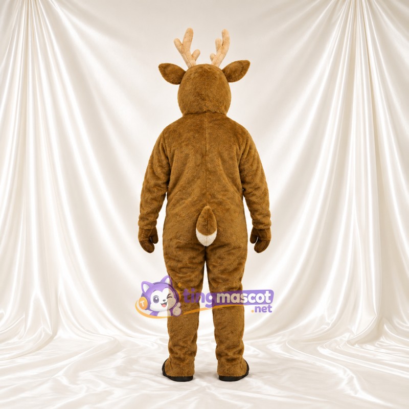 Costume de mascotte Cerf – marron – Torse (blanc); Bois (brun clair) Costume de mascotte Cerf – marron – Torse (blanc); Bois (brun clair)