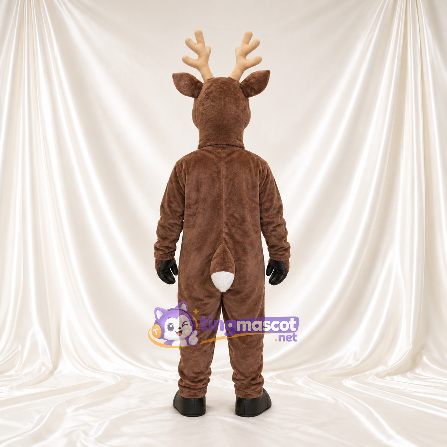 Brown Deer Mascot Costume - Tan Antlers and White Face Brown Deer Mascot Costume - Tan Antlers and White Face