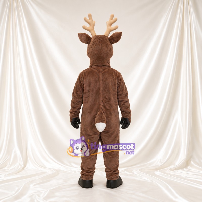 Brown Deer Mascot Costume - Tan Antlers and White Face Brown Deer Mascot Costume - Tan Antlers and White Face