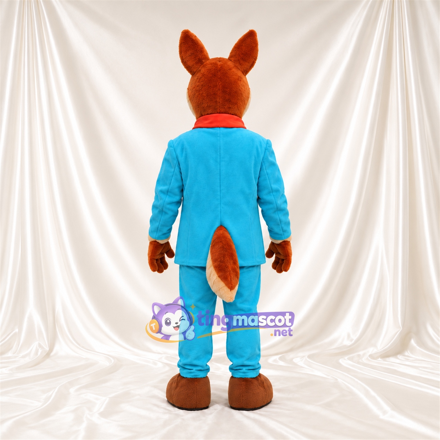 Maskottchenkostüm Hirsch – braun – Anzug (blau) Maskottchenkostüm Hirsch – braun – Anzug (blau)
