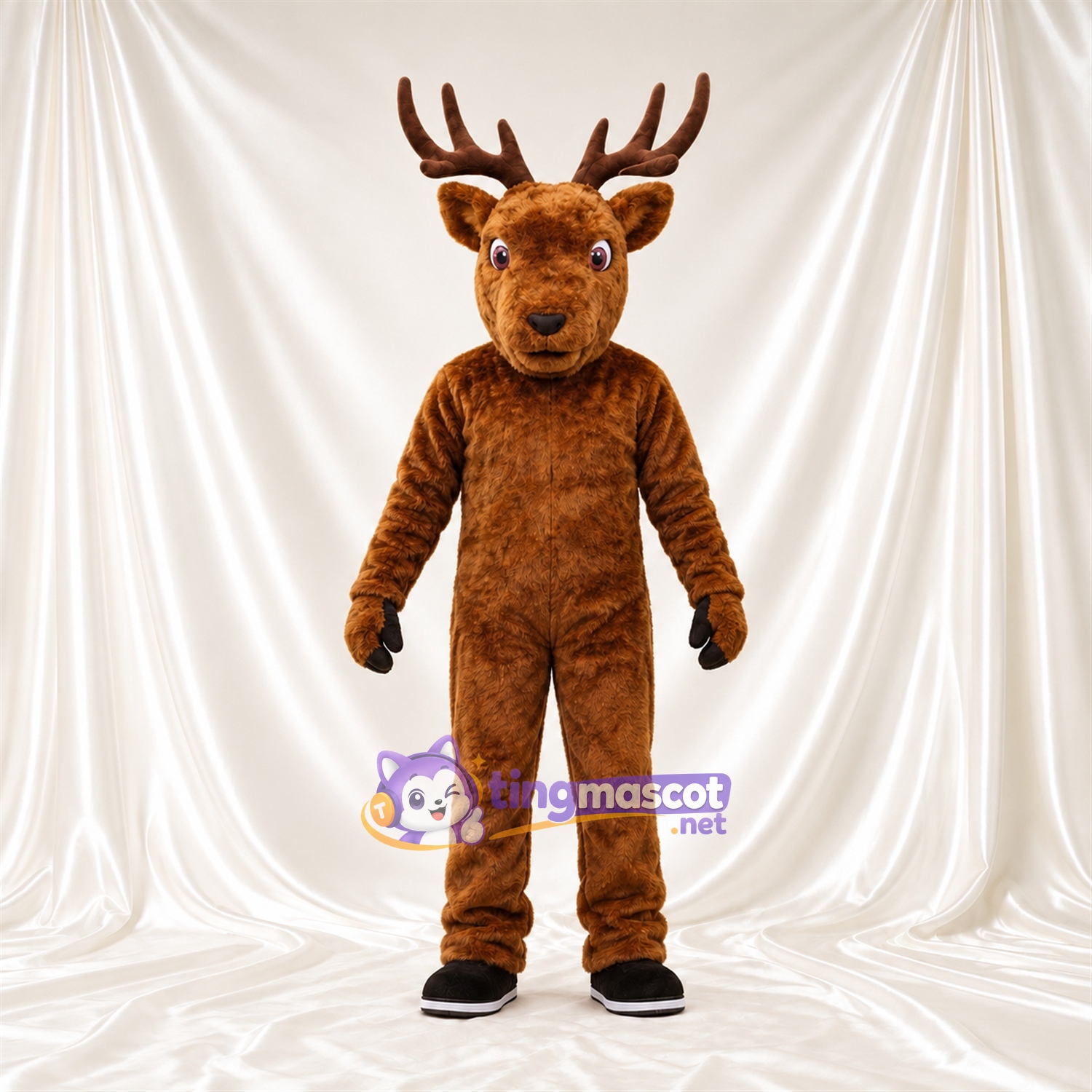Costume de mascotte Cerf – marron – Bois (marron); Sabots (noir) Costume de mascotte Cerf – marron – Bois (marron); Sabots (noir)