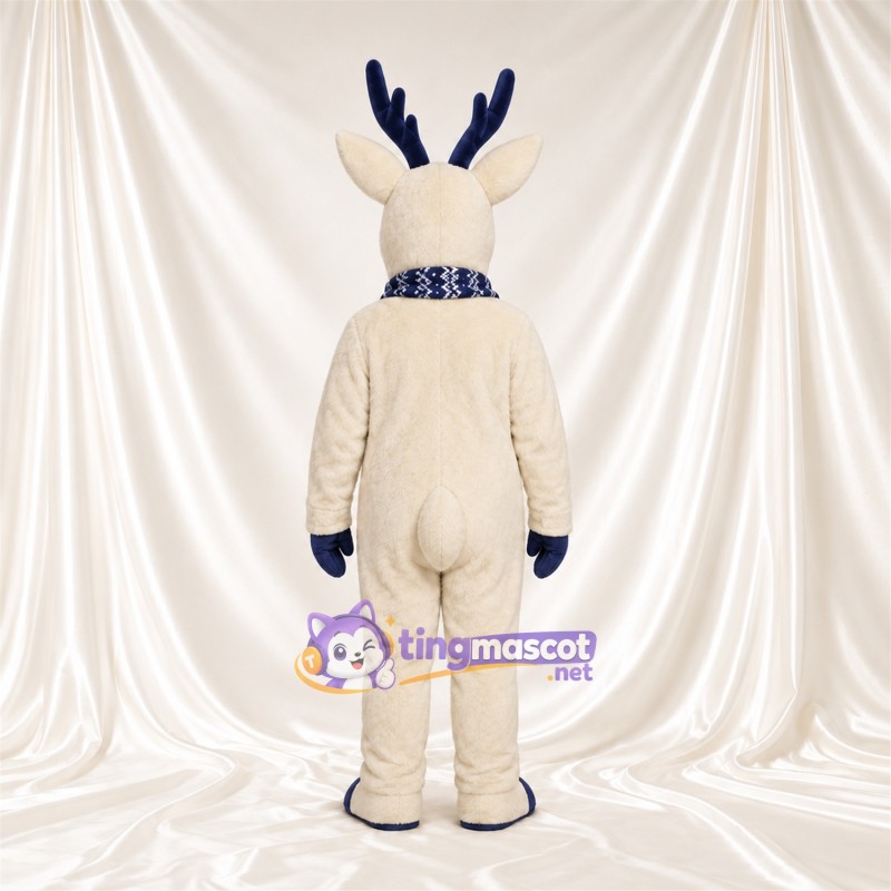 Costume de mascotte Cerf – blanc – Écharpe Costume de mascotte Cerf – blanc – Écharpe