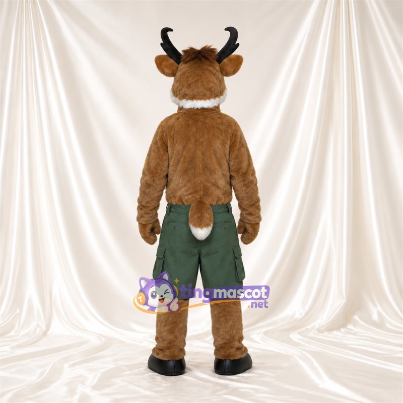 Costume de mascotte Cerf – marron – Short (vert) Costume de mascotte Cerf – marron – Short (vert)