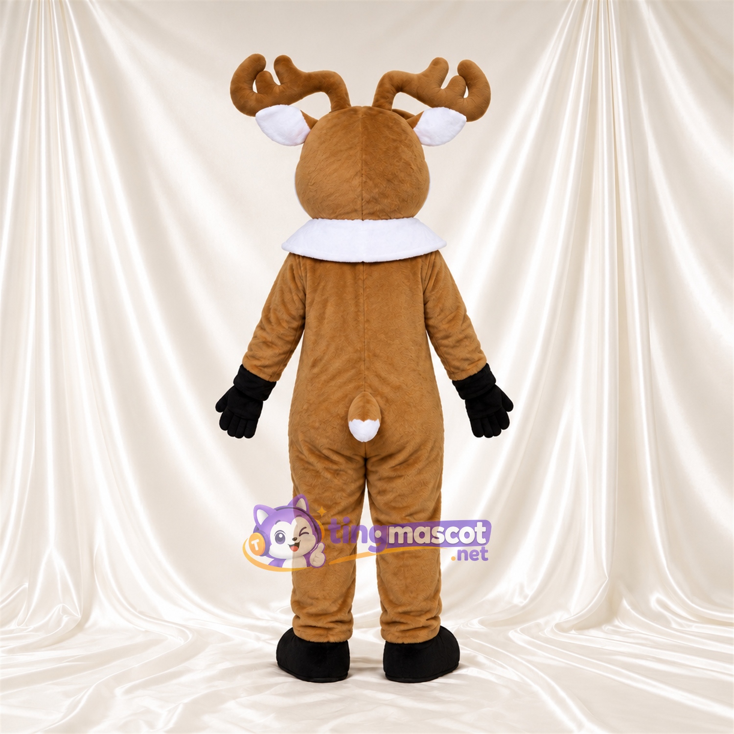 Costume de mascotte Cerf – marron – Écharpe (blanc) Costume de mascotte Cerf – marron – Écharpe (blanc)