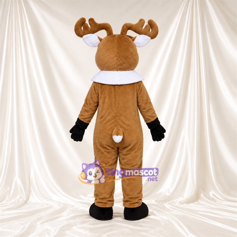 Costume de mascotte Cerf – marron – Écharpe (blanc) Costume de mascotte Cerf – marron – Écharpe (blanc)