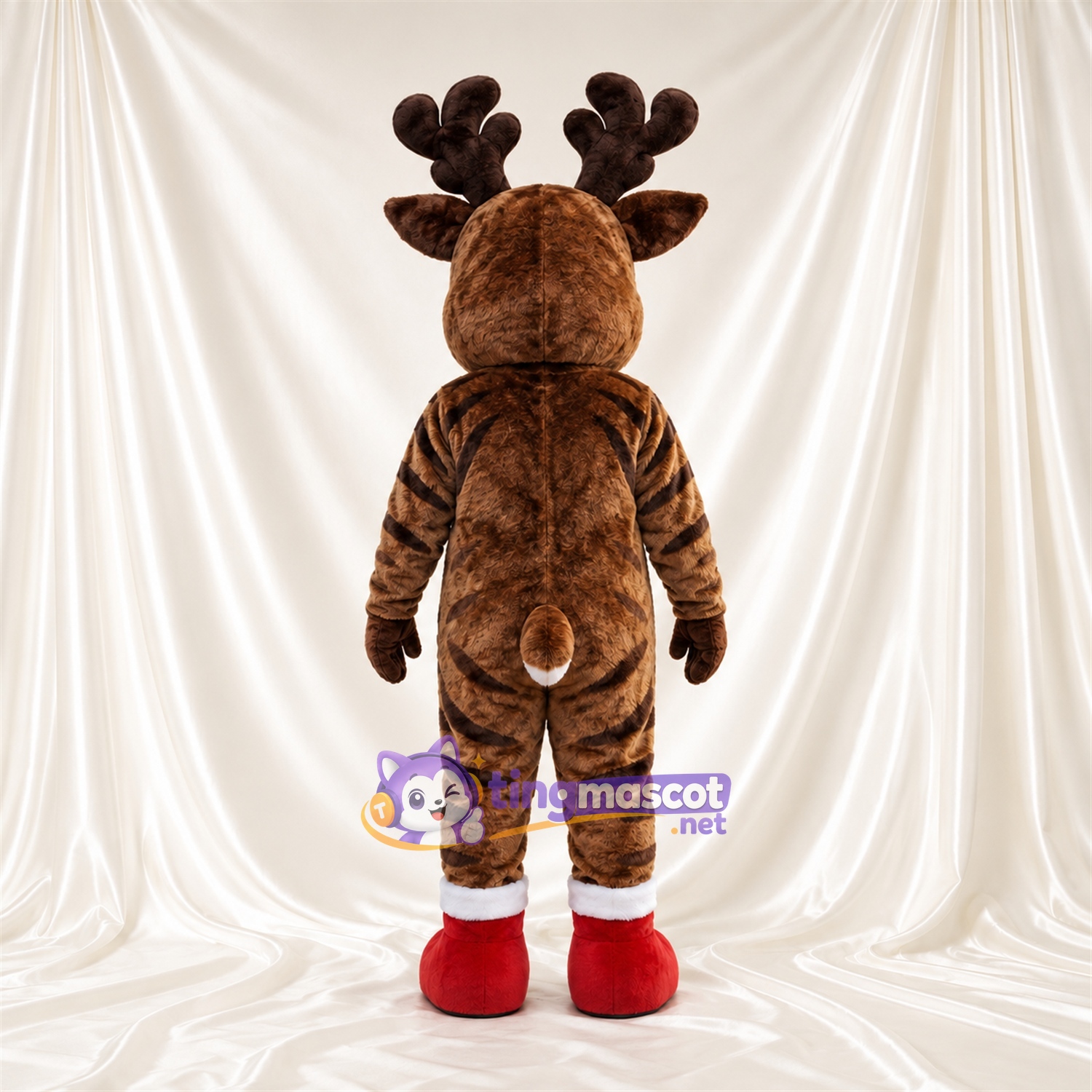 Costume de mascotte Cerf – marron – Bottes (rouge) Costume de mascotte Cerf – marron – Bottes (rouge)