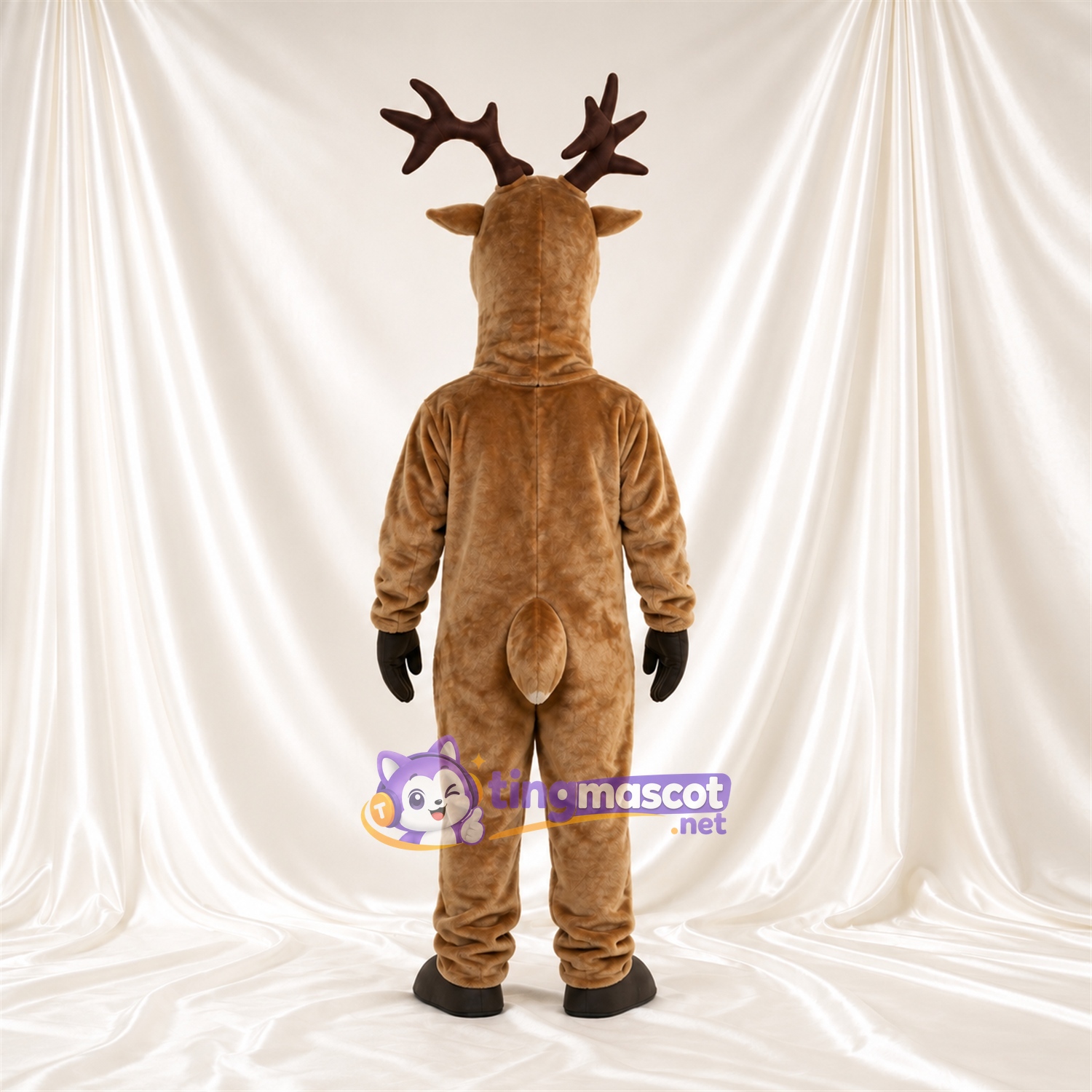 Brown Deer Mascot Costume - Brown Antlers and Black Gloves Brown Deer Mascot Costume - Brown Antlers and Black Gloves