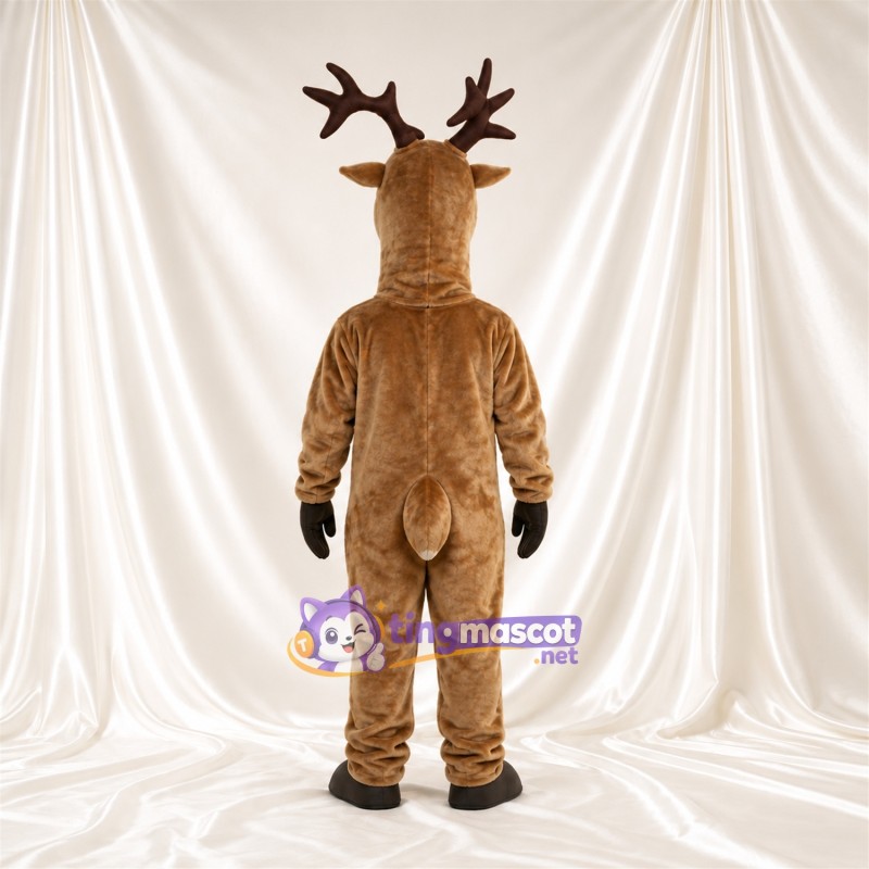 Brown Deer Mascot Costume - Brown Antlers and Black Gloves Brown Deer Mascot Costume - Brown Antlers and Black Gloves