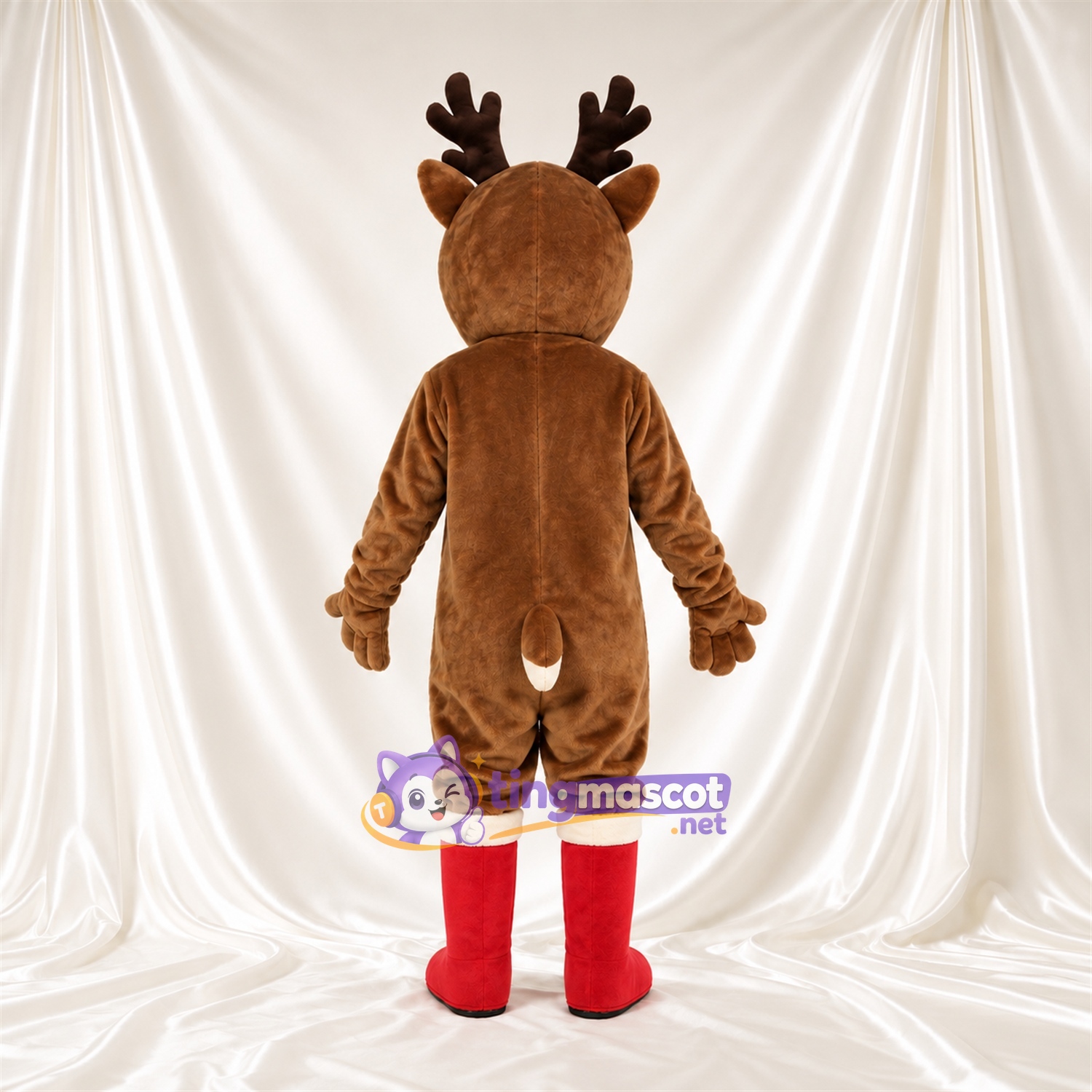 Costume de mascotte Renne – marron – Bottes (rouge) Costume de mascotte Renne – marron – Bottes (rouge)