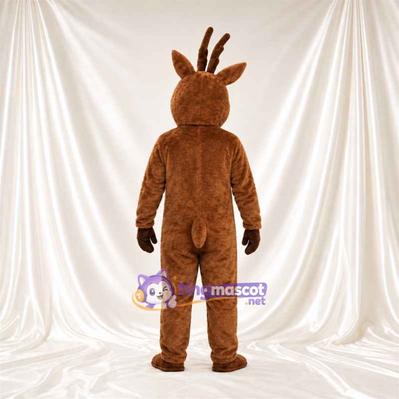 Costume de mascotte Cerf – marron – Torse (blanc); Nez (rouge) Costume de mascotte Cerf – marron – Torse (blanc); Nez (rouge)