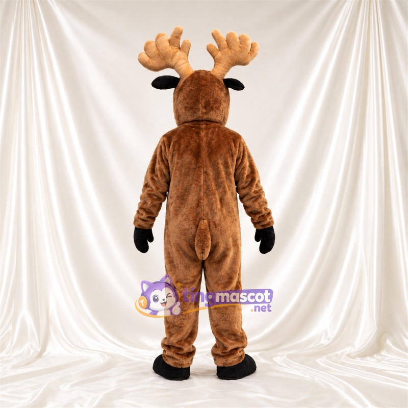 Costume de mascotte Cerf – marron – Bois; Gants (noir) Costume de mascotte Cerf – marron – Bois; Gants (noir)