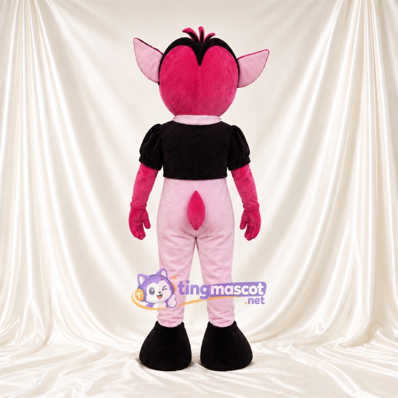 Maskottchenkostüm Fledermaus – rosa – Jacke (schwarz); Hose (weiß) Maskottchenkostüm Fledermaus – rosa – Jacke (schwarz); Hose (weiß)