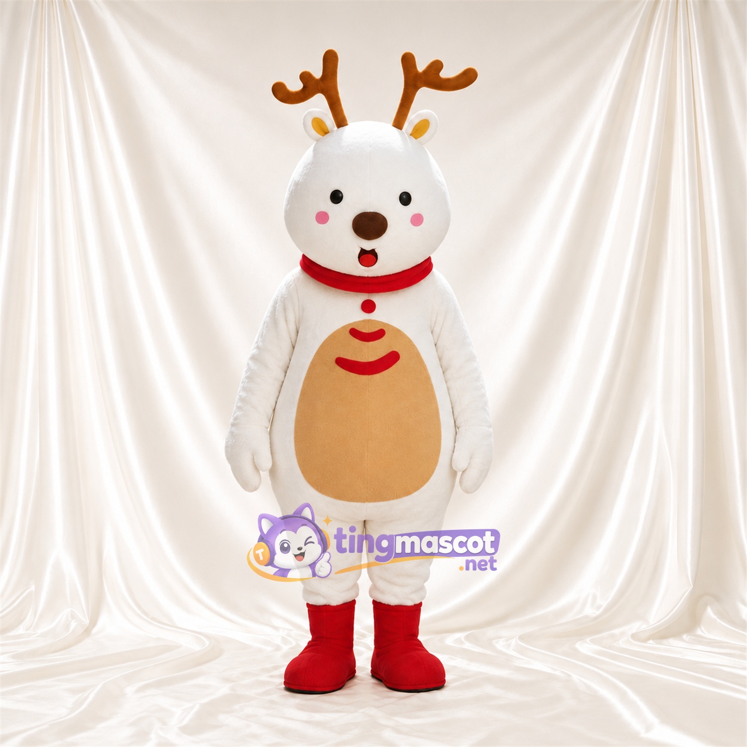 Costume de mascotte Renne – blanc Costume de mascotte Renne – blanc