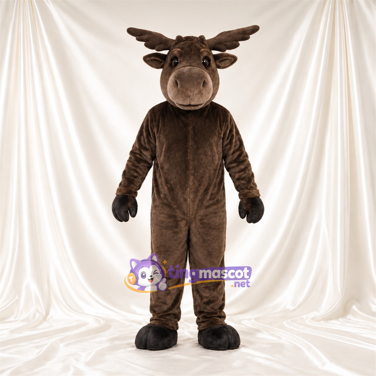 Costume de mascotte Cerf – marron – Bois; Museau (noir) Costume de mascotte Cerf – marron – Bois; Museau (noir)