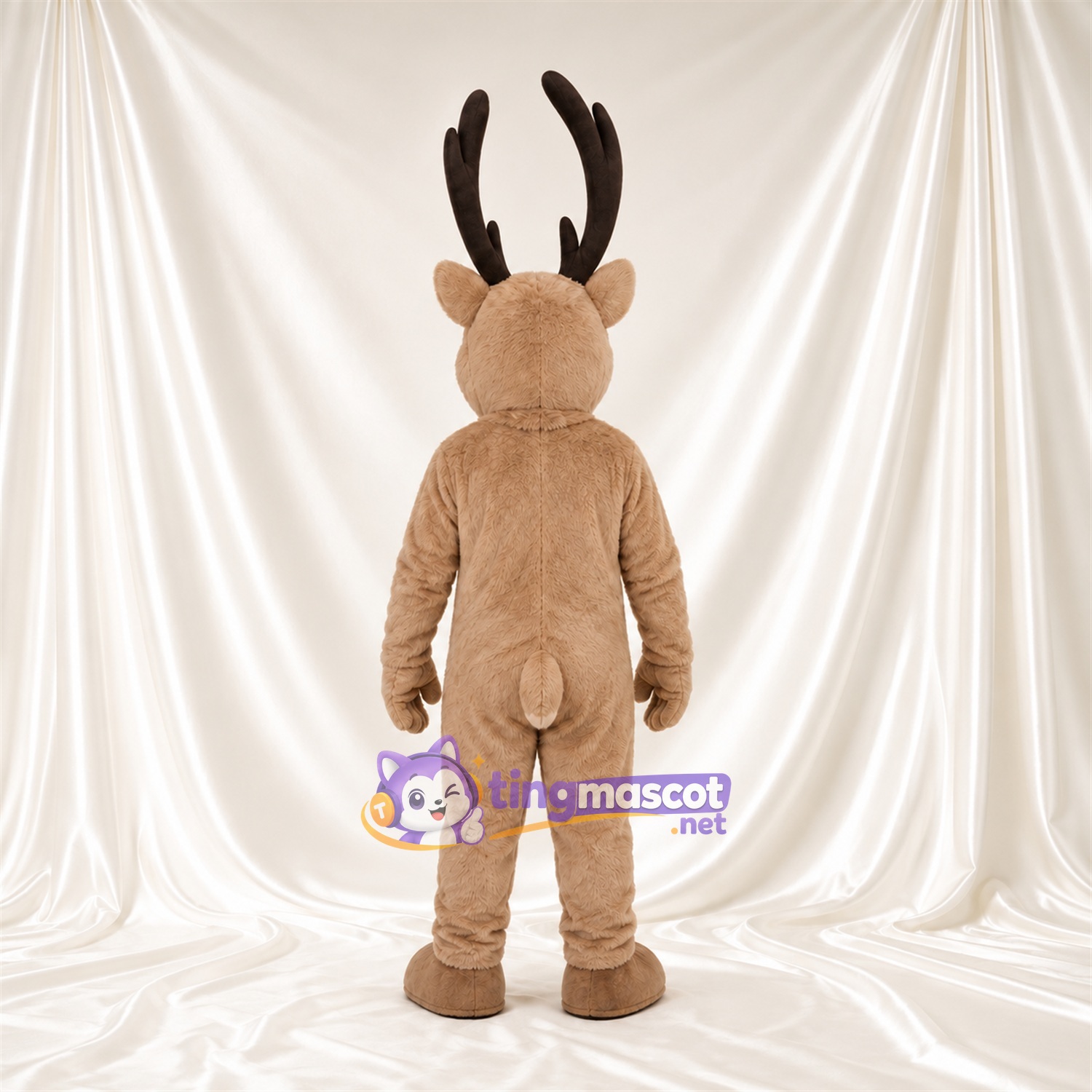 Costume de mascotte Renne – brun clair – Bois; Nez (noir) Costume de mascotte Renne – brun clair – Bois; Nez (noir)
