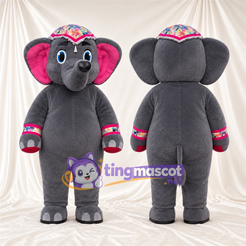 Costume de mascotte Éléphant – gris – Casquette