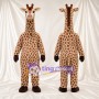 Brown and Cream Giraffe Mascot Costume - Black Gloves and Small Patch Pattern