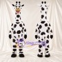Black and White Giraffe Mascot Costume - Black Gloves and Large Patch Pattern