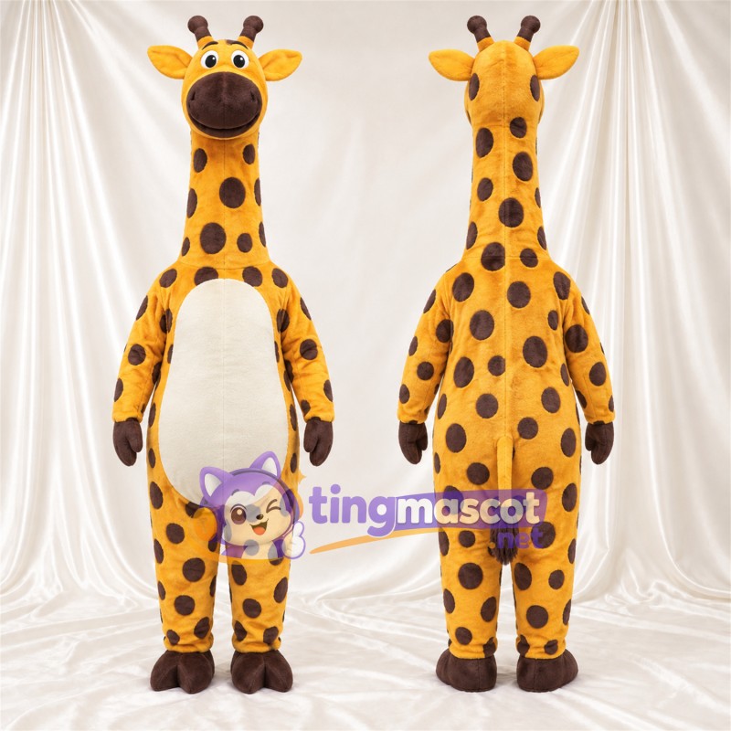 Maskottchenkostüm Giraffe – gelb / braun – Bauch (weiß); Flecken