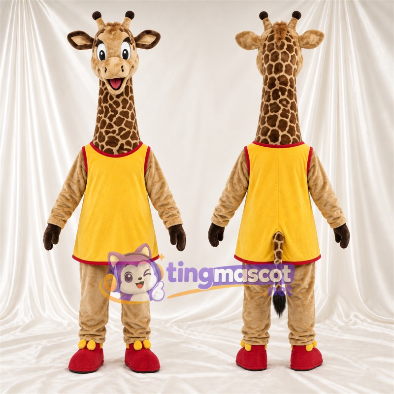 Maskottchenkostüm Giraffe – braun / creme – Tunika (gelb)